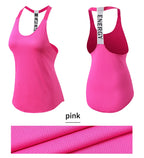 Women Gym Tops Black Sleeveless Yoga Top Women Fitness Shirt Gym Vest Running workout Sports Tops Letter Backless Shirt