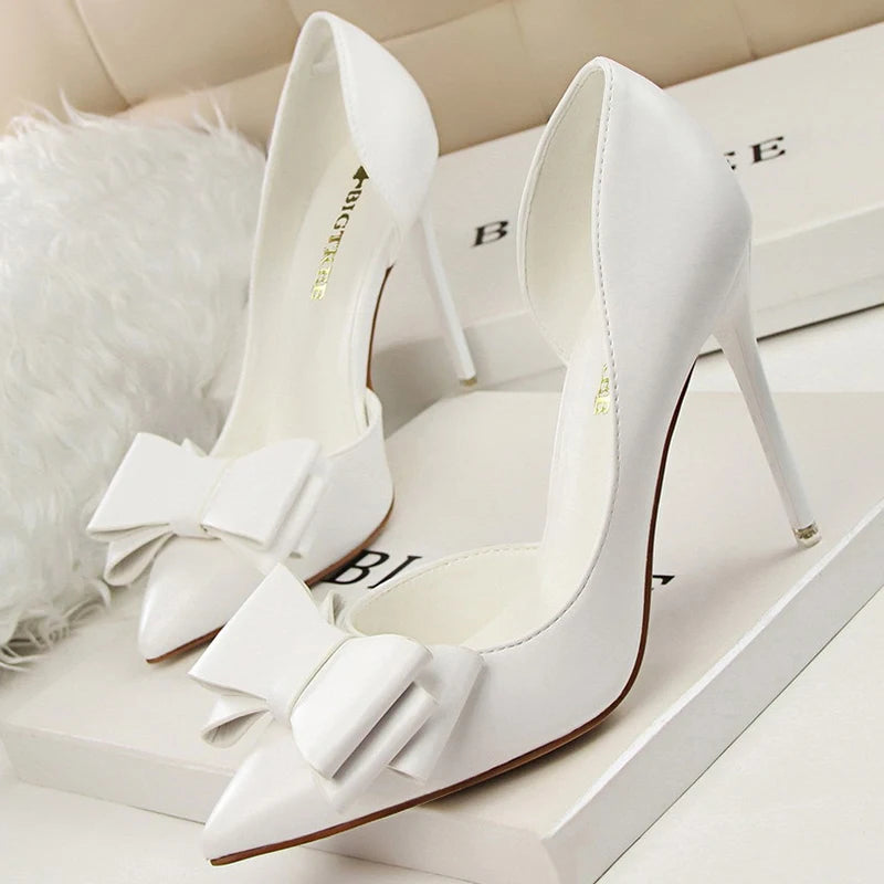 BIGTREE Shoes Bow-knot Woman Pumps Stiletto 10.5 Cm Women Basic Pump Pointed Toe Classic Pumps Sexy High Heels Women Shoes 2026