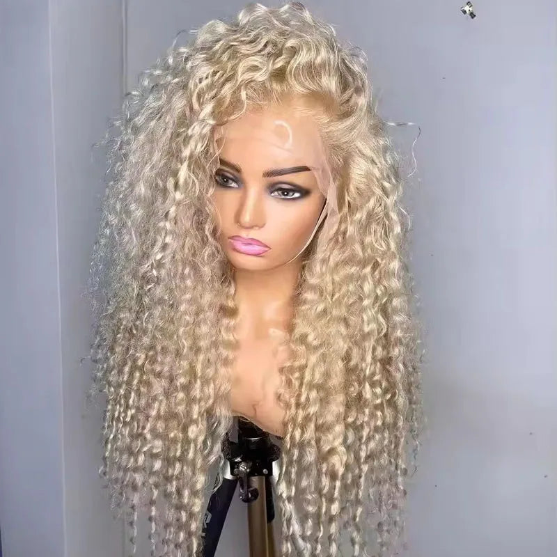 613 Blonde Lace Front Wigs Human Hair 180% Density Virgin Brazilian Hair Glueless Lace Wigs Pre Plucked Natural Hairline Secondary image