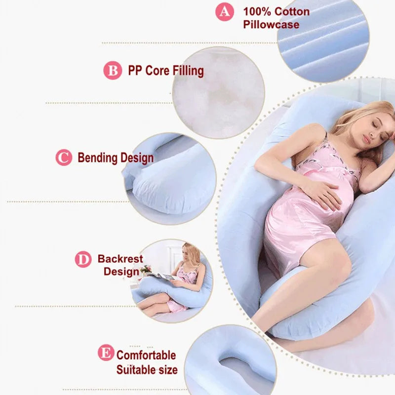 PANGDUBE Pregnancy Pillow 130*70cm Sleeping Waist Pillow for Pregnant Women Nursing Pillow Breastfeeding Cushion for Women Secondary image