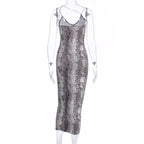 leopard print sleeveless V-neck sexy Hipster Fashion midi dress spring women fashion streetwear Christmas party outfits