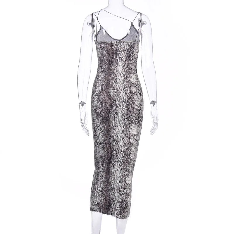 leopard print sleeveless V-neck sexy Hipster Fashion midi dress spring women fashion streetwear Christmas party outfits