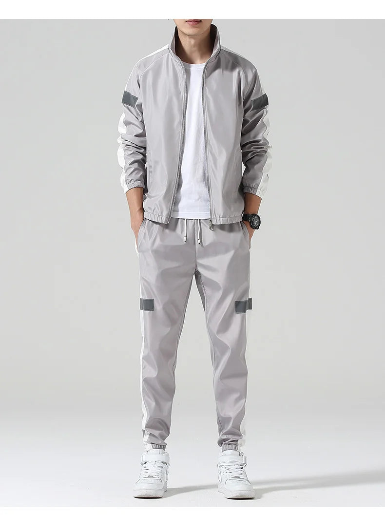 2Pcs Men Tracksuit Hoodie Tops Joggers Pants Tracksuit Set Male Running Jogging Sportswear Hooded Pants Mens Sweat Suit