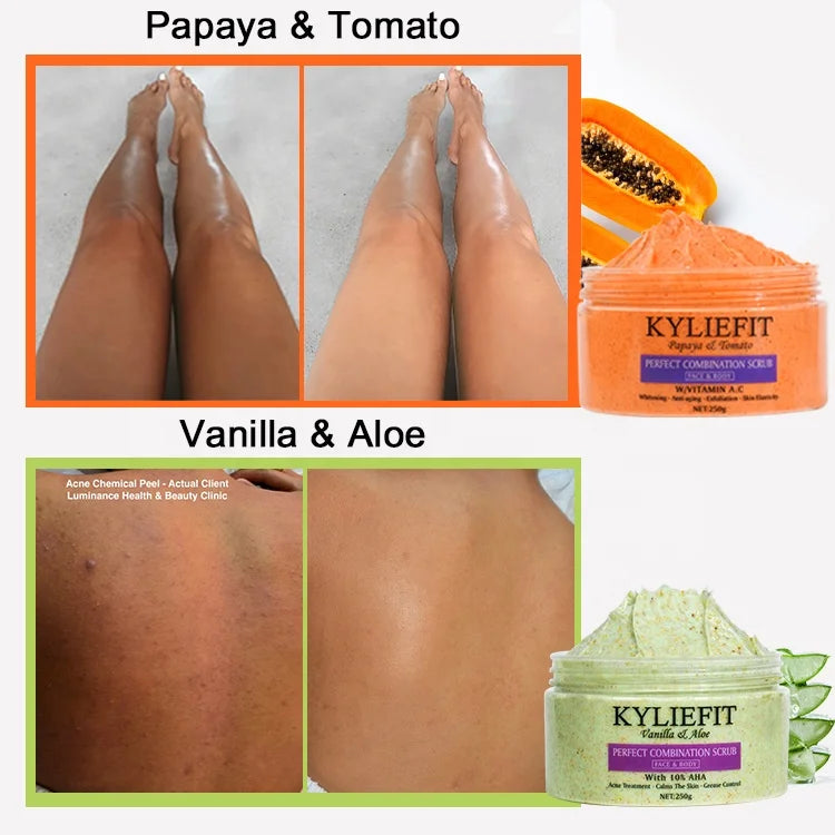 Kyliefit Natural Organic Ingredients Skin Care Tomato Whitening Glowing Face Shower Exfoliating Scrub Body Scrub