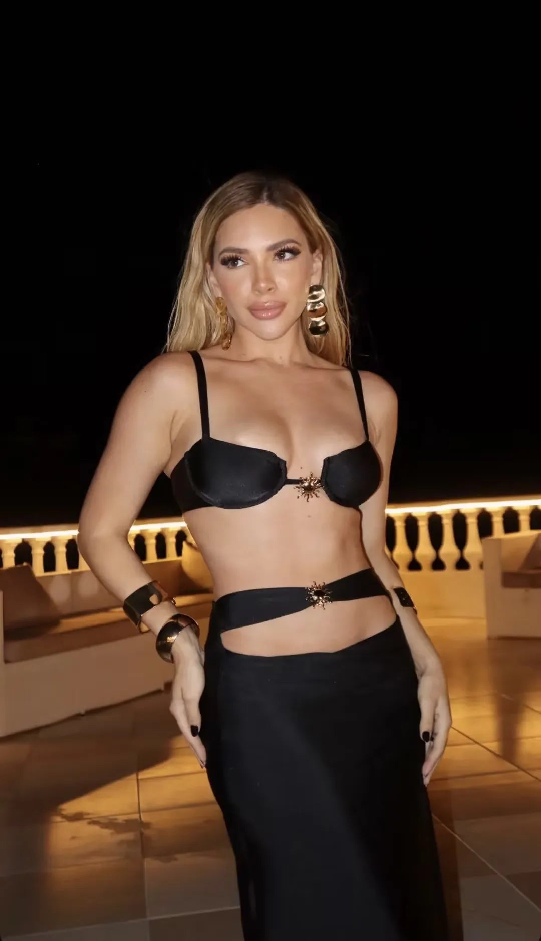 JSN 3 Pieces Bikini Set Push up Sun Bikini Sexy Women Swimsuit Female Swimwear Skirt Bathing Suit Beachwear Cover Ups Secondary image