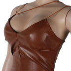 faux leather dress women dresses for women 2026 birthday outfits female dresses casual PU winter clothes