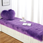 Luxury Imitation Fur Cushion Plush Sofa Carpet Faux Fur Sheepskin Rug Balcony Bay Window Mat Kid's Bedroom Fluffy Blanket White