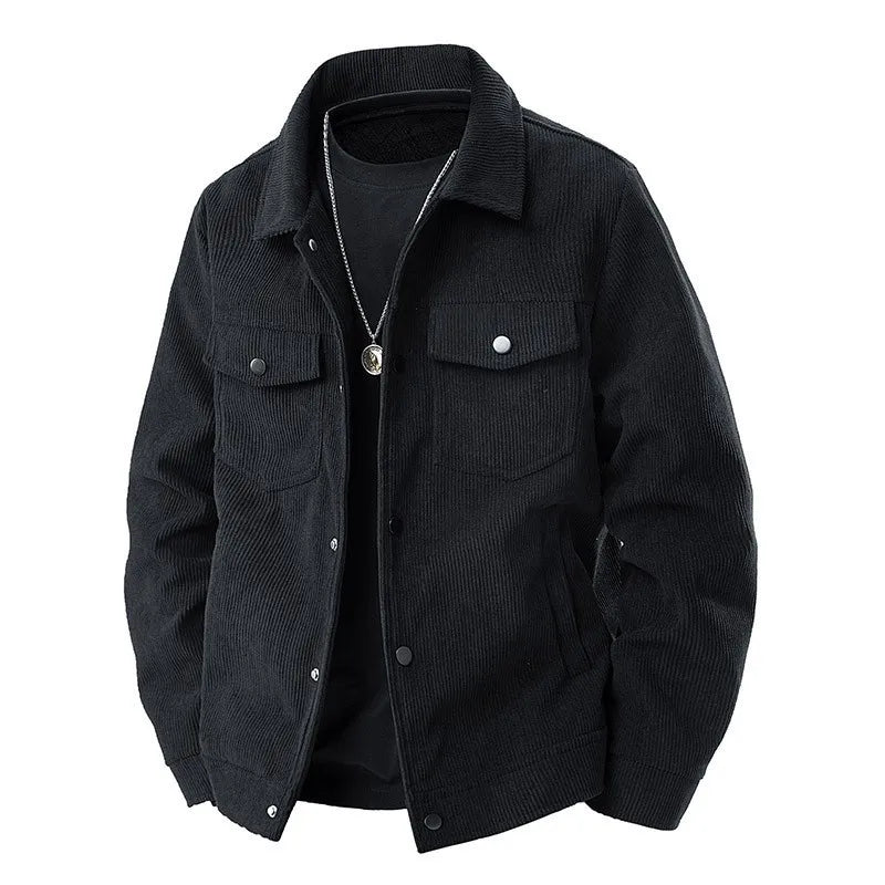 2025 Spring Autumn New Jacket Casual Cool Light Plush Pocket Button Soild Color Men's Jacket Secondary image