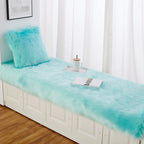 Luxury Imitation Fur Cushion Plush Sofa Carpet Faux Fur Sheepskin Rug Balcony Bay Window Mat Kid's Bedroom Fluffy Blanket White