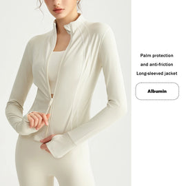 XW-WT-5006 Solid Color Moisture Wicking Gym Clothing Activewear Women Zipper Long Sleeve Workout Slimming Yoga Jacket