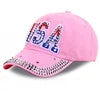 Popular Men Women Adjustable Hip Hop Trucker Hats Cotton USA Sports Caps Rhinestone American Flag Baseball Caps