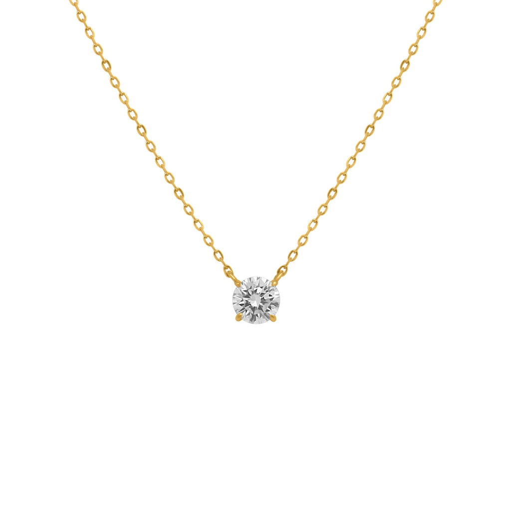 Sterling Silver 4 Prong Round 7mm 1.2 CT Moissanite Necklace W/ Certification