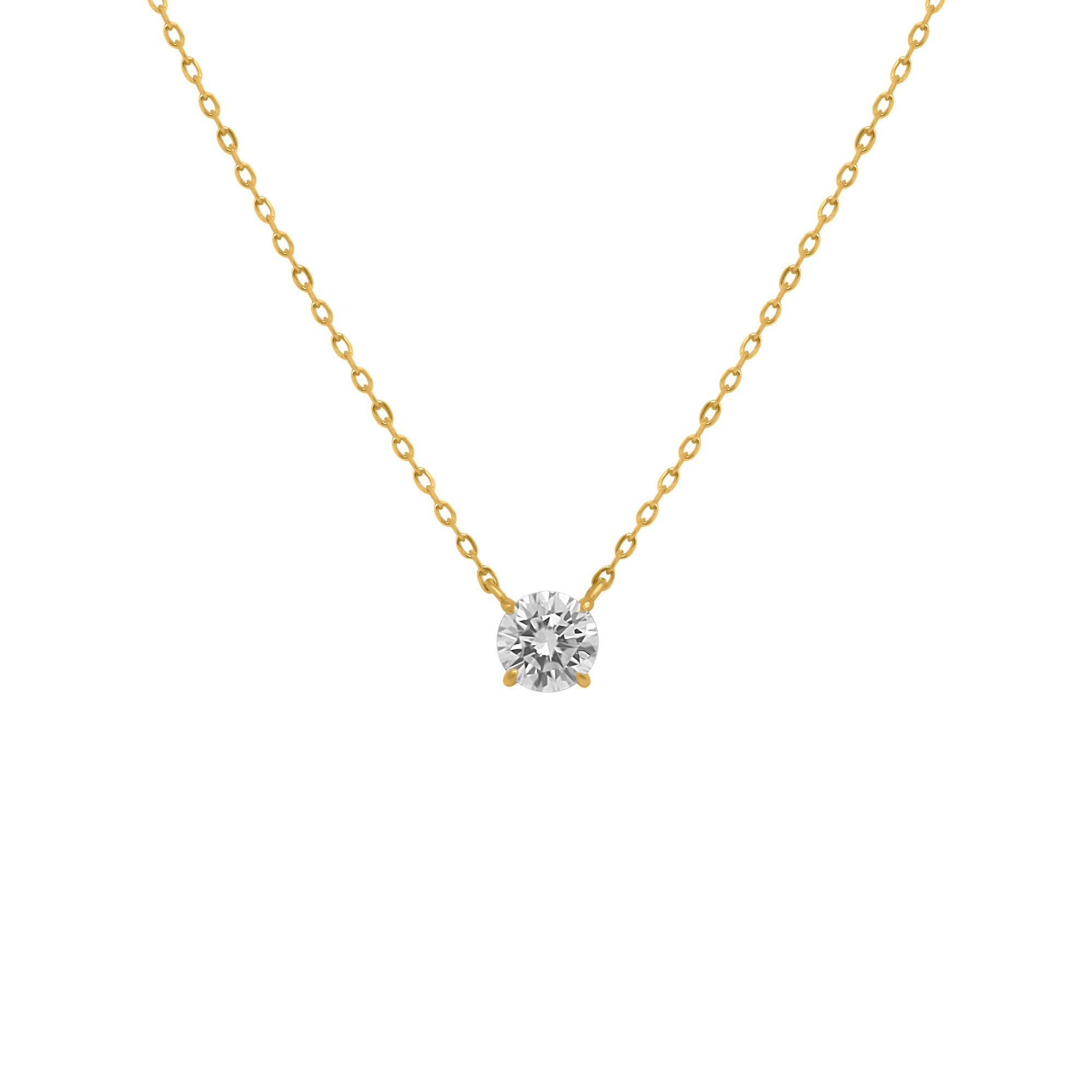 Sterling Silver 4 Prong Round 7mm 1.2 CT Moissanite Necklace W/ Certification