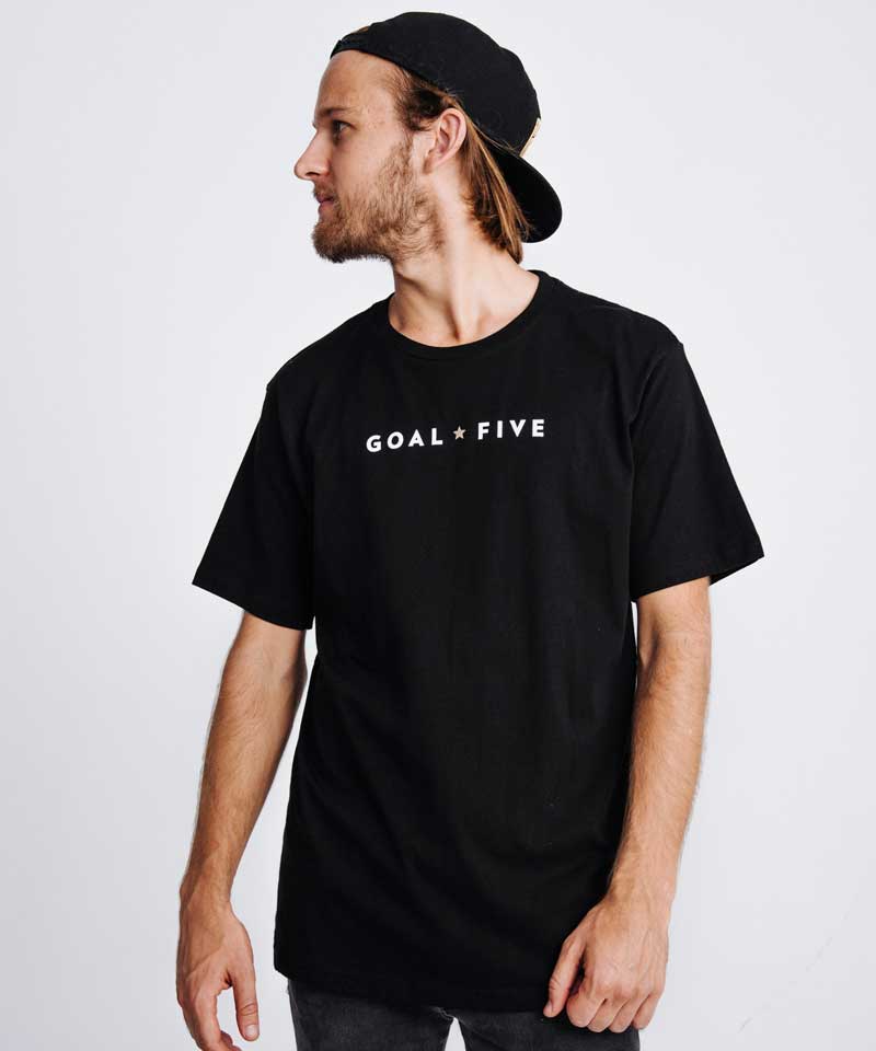 Goal Five Men's Black Cotton T-Shirt Main image