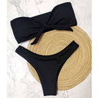 Bikini Bottoms Women's 2026 New Swimsuit Low Waisted Bottom Solid Brown Swimwear Thong Beachwear Brazilian Bathing Suit Summer