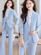 Blue Suit Female Spring & Fall 2025 New Arrival K-style Elegant Casual Suit Jacket Female Fancy Business Wear