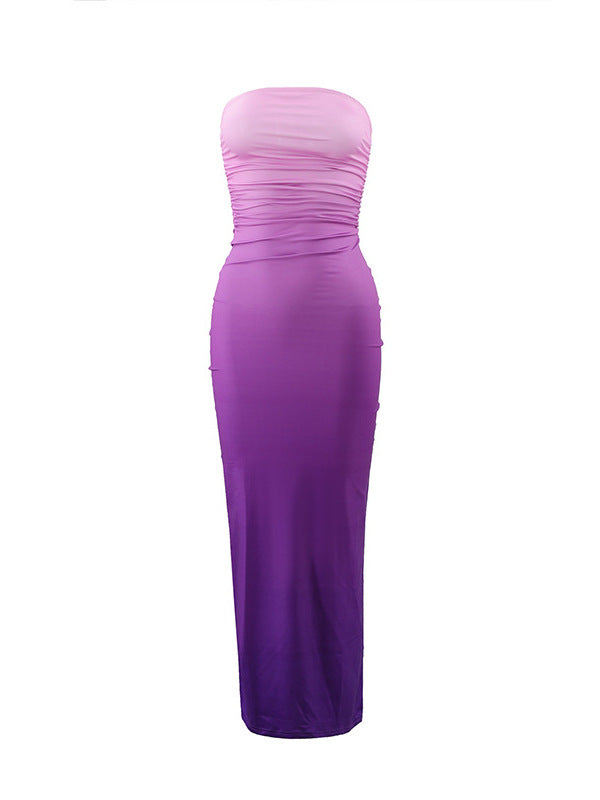 Sexy Slim fit Gradient Strapless Dress Sexy and Slim Gradient Strapless Dress