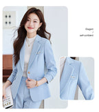 Blue Suit Female Spring & Fall 2025 New Arrival K-style Elegant Casual Suit Jacket Female Fancy Business Wear