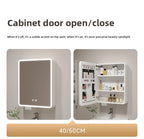 ‌Smart Corner Round Space Aluminum Mirror Cabinet, Wall Mounted Bathroom Storage with Shelves,Medicine Cabinet  Vanity Organizer