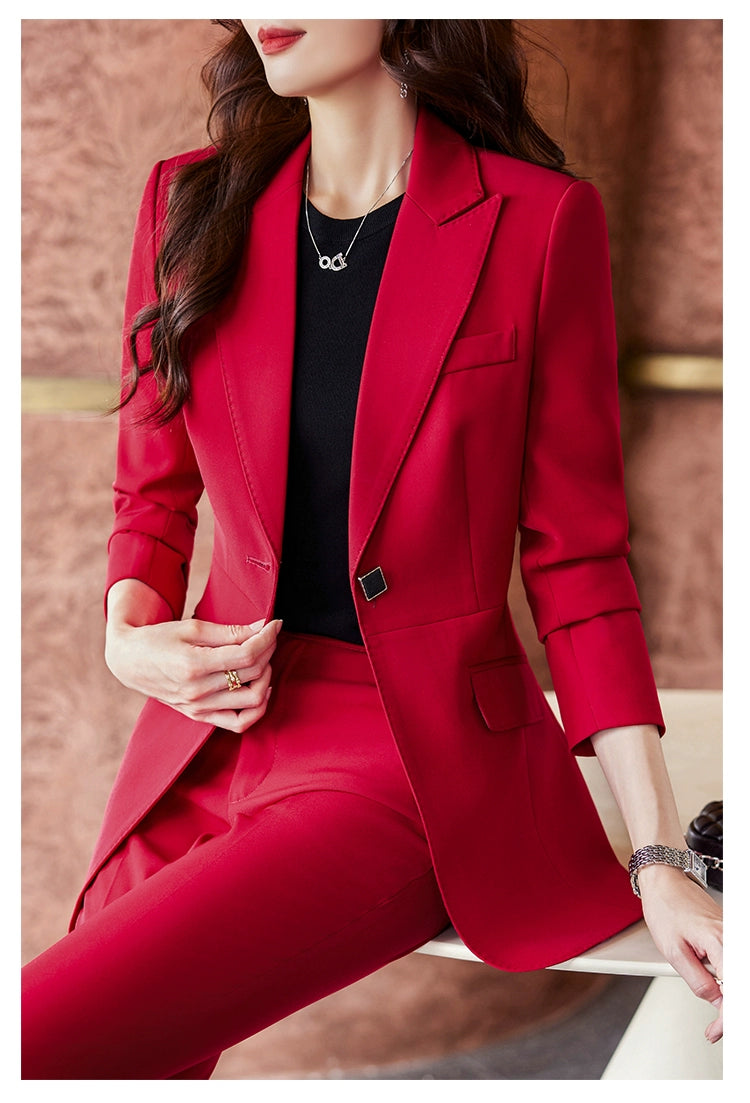 Coat Women's Red Work Clothes Suit Jacket