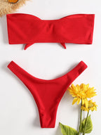 Bikini Bottoms Women's 2026 New Swimsuit Low Waisted Bottom Solid Brown Swimwear Thong Beachwear Brazilian Bathing Suit Summer