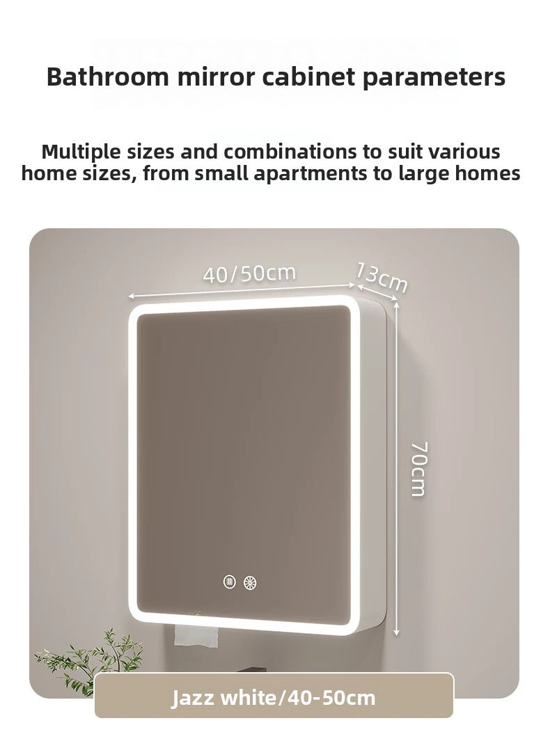 ‌Smart Corner Round Space Aluminum Mirror Cabinet, Wall Mounted Bathroom Storage with Shelves,Medicine Cabinet  Vanity Organizer