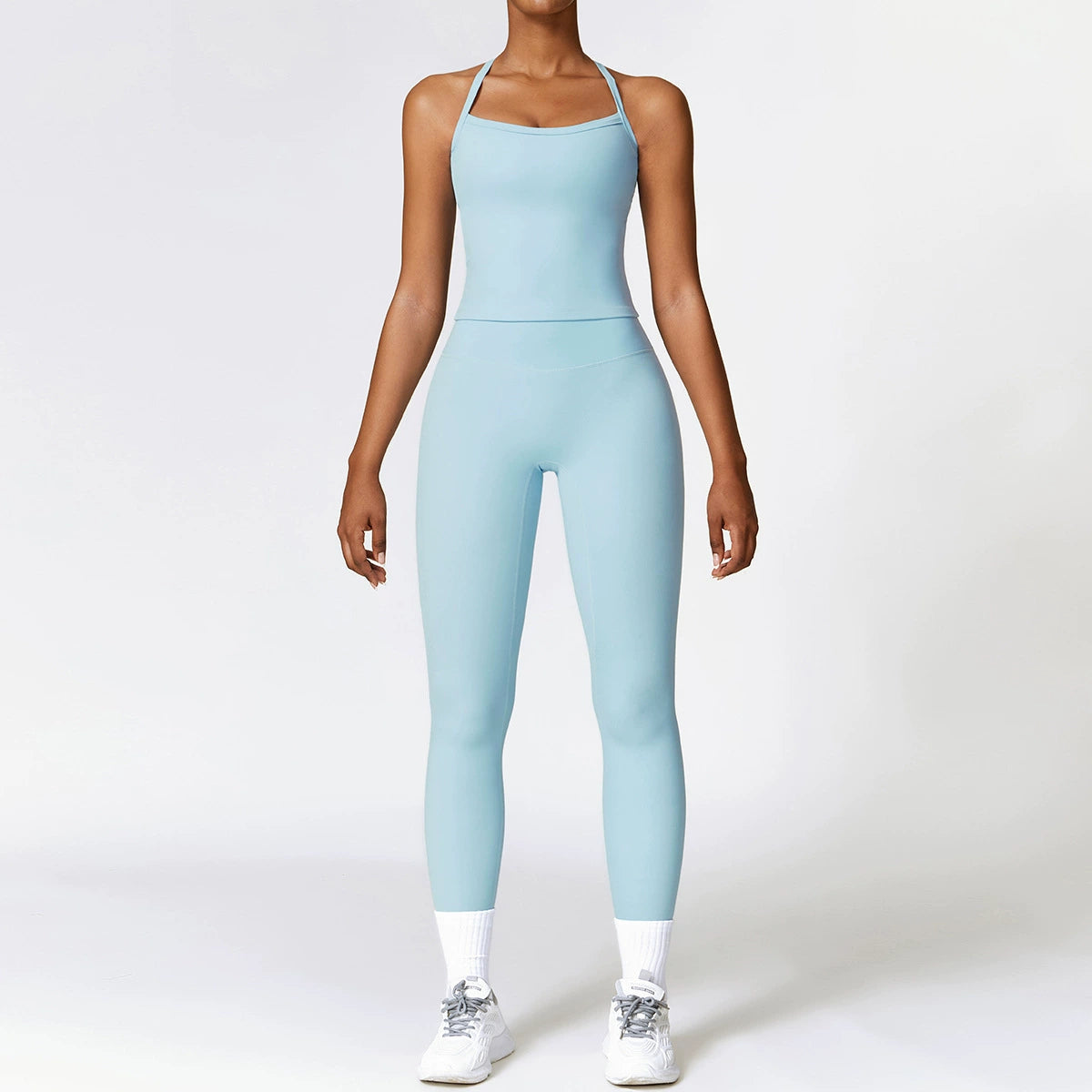 Fall and Winter Brushed Back Yoga Clothes Suit High Waist Stretch Tight Exercise Workout Pants Women's Long-Sleeved T-shirt Strapless Bra Pad