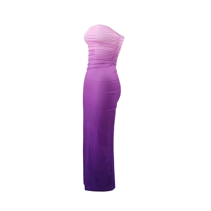 Sexy Slim fit Gradient Strapless Dress Sexy and Slim Gradient Strapless Dress