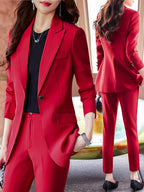 Coat Women's Red Work Clothes Suit Jacket