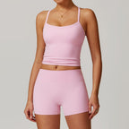 Fall and Winter Brushed Back Yoga Clothes Suit High Waist Stretch Tight Exercise Workout Pants Women's Long-Sleeved T-shirt Strapless Bra Pad