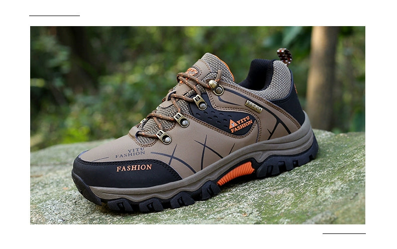 Plus Size Men's Shoes Autumn Sports Waterproof Non Slip Construction Site Work Autumn Fleece Insulated Cotton-Padded Shoes Hiking Labor Protection Fashion Shoes