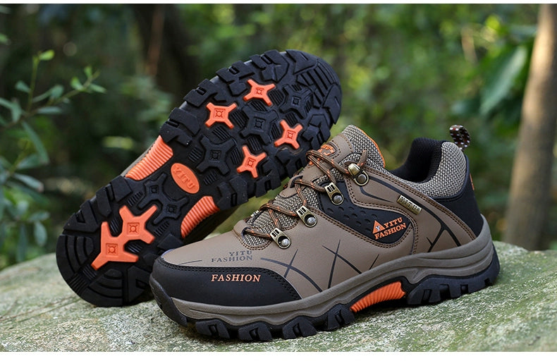 Plus Size Men's Shoes Autumn Sports Waterproof Non Slip Construction Site Work Autumn Fleece Insulated Cotton-Padded Shoes Hiking Labor Protection Fashion Shoes