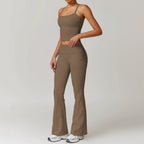 Fall and Winter Brushed Back Yoga Clothes Suit High Waist Stretch Tight Exercise Workout Pants Women's Long-Sleeved T-shirt Strapless Bra Pad