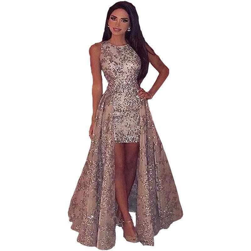 Wedding Party Dress Female Evening Elegant Sexy Deep V Neck Strap Sleeveless Sequined Long Maxi Dresses for Women 2026