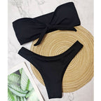 Bikini Bottoms Women's 2026 New Swimsuit Low Waisted Bottom Solid Brown Swimwear Thong Beachwear Brazilian Bathing Suit Summer