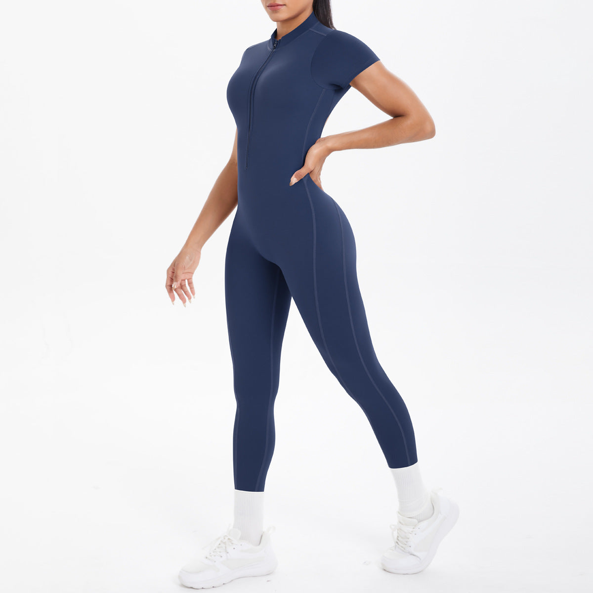 Sexy Backless Bodycon Scrunch Jumpsuit Raises Butt Women Dance Fitness Overalls Push Up  With Chest Cushion Yoga Sport Jump Suit