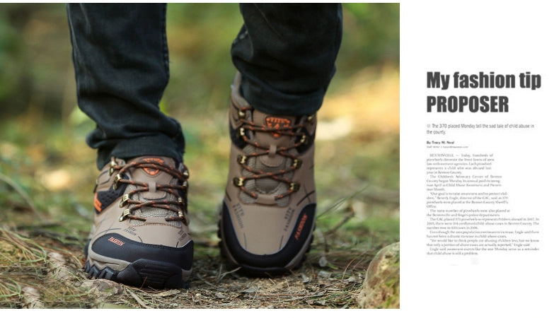 Plus Size Men's Shoes Autumn Sports Waterproof Non Slip Construction Site Work Autumn Fleece Insulated Cotton-Padded Shoes Hiking Labor Protection Fashion Shoes