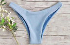 Bikini Bottoms Women's 2026 New Swimsuit Low Waisted Bottom Solid Brown Swimwear Thong Beachwear Brazilian Bathing Suit Summer
