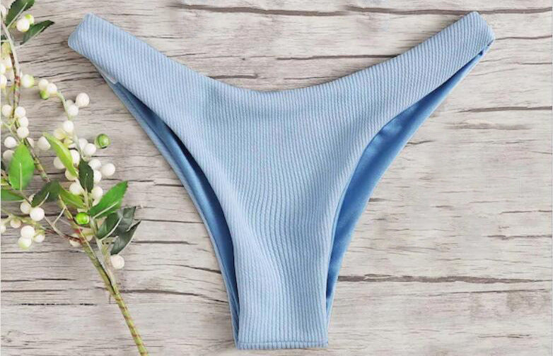 Bikini Bottoms Women's 2026 New Swimsuit Low Waisted Bottom Solid Brown Swimwear Thong Beachwear Brazilian Bathing Suit Summer