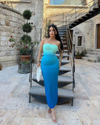 Sexy Slim fit Gradient Strapless Dress Sexy and Slim Gradient Strapless Dress