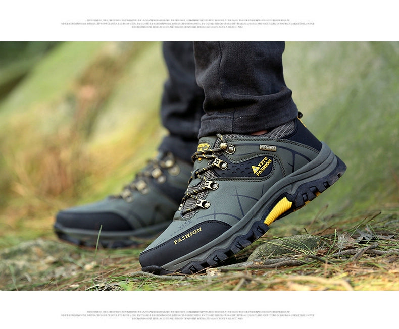 Plus Size Men's Shoes Autumn Sports Waterproof Non Slip Construction Site Work Autumn Fleece Insulated Cotton-Padded Shoes Hiking Labor Protection Fashion Shoes