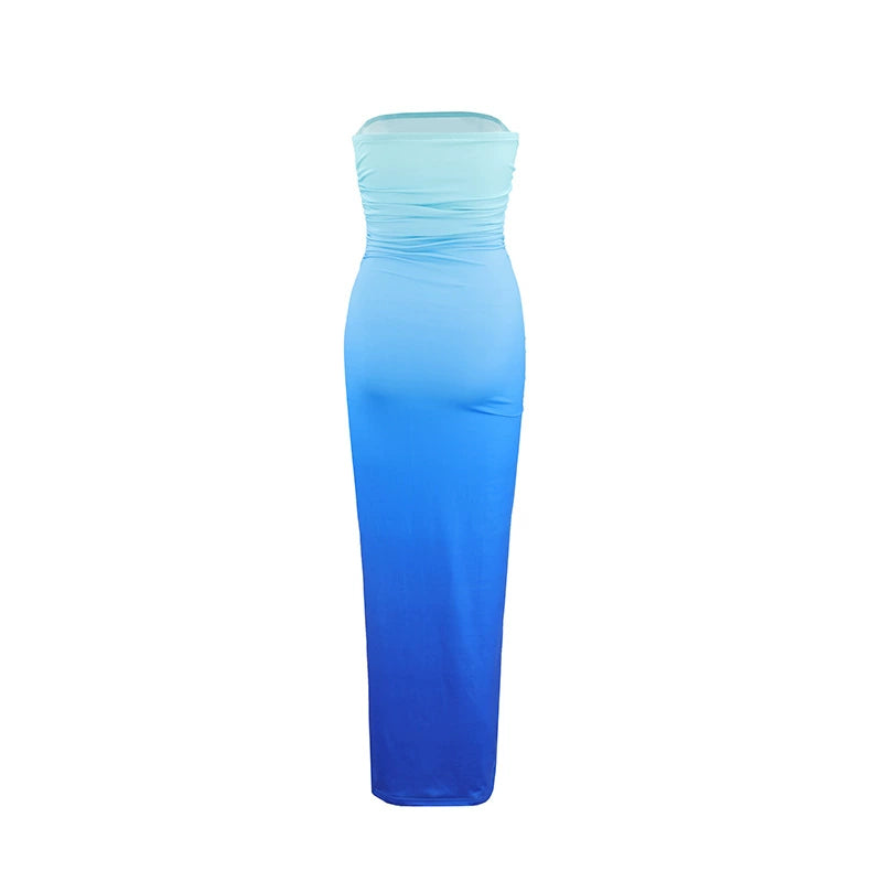 Sexy Slim fit Gradient Strapless Dress Sexy and Slim Gradient Strapless Dress