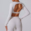 Beauty Back Workout Clothes Women's Long Sleeve Short Sexy V Neck 2026 New Arrival Fancy Yoga Clothing Top T-shirt with Chest Pad