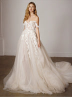 Fanna Fairy Clothing French Super Fairy off-Shoulder Lace Light Wedding Dress 2026 New Arrival Bridal Tail Slim Looking Wedding Veil