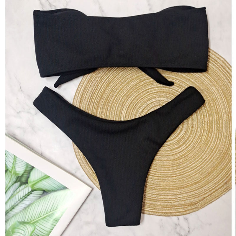 Bikini Bottoms Women's 2026 New Swimsuit Low Waisted Bottom Solid Brown Swimwear Thong Beachwear Brazilian Bathing Suit Summer