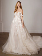 Fanna Fairy Clothing French Super Fairy off-Shoulder Lace Light Wedding Dress 2026 New Arrival Bridal Tail Slim Looking Wedding Veil