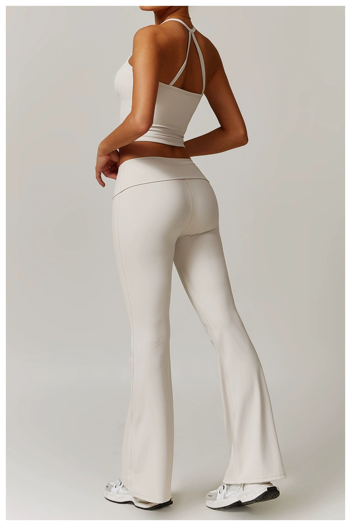 Fall and Winter Brushed Back Yoga Clothes Suit High Waist Stretch Tight Exercise Workout Pants Women's Long-Sleeved T-shirt Strapless Bra Pad