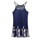 2024 Summer National Wind Positioning Printing Mesh Belt Sleeveless Casual Dress