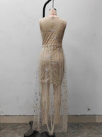 Wedding Party Dress Female Evening Elegant Sexy Deep V Neck Strap Sleeveless Sequined Long Maxi Dresses for Women 2026