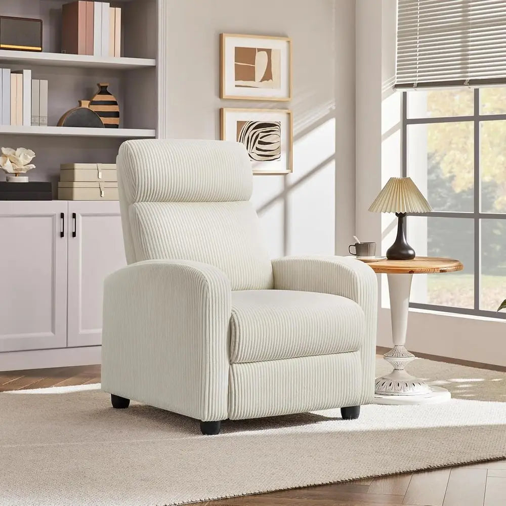 Beige Adjustable Recliner Chair for Home Theater, Living Room, or Bedroom Secondary image
